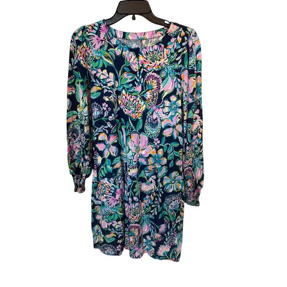 Lilly Pulitzer Multicolor Floral Straight Dress w/Long Sleeves   S - Picture 1 of 13